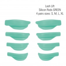 Lash Lift Silicon Rods GREEN 4 pairs sizes: S, M, L, XL