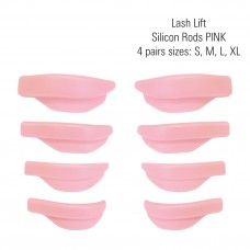 Lash Lift Silicon Rods PINK 4 pairs sizes: S, M, L, XL