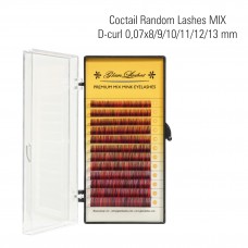 Coctail random eyelashes MIX D- Curl 0,07 x 8/9/10/11/12/13 mm