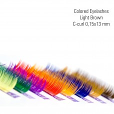 Colored eyelashes light brown, C-Curl