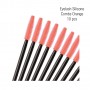 Silicone Eyelash Combs Orange 10 pcs.